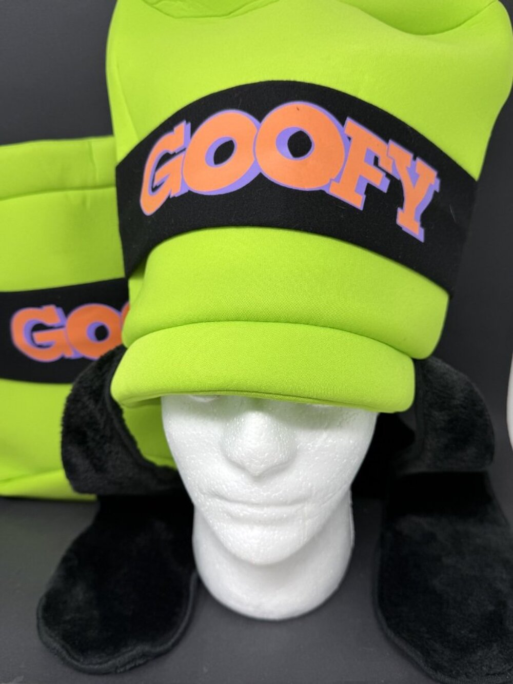 Lot of 2 Disney Parks Exclusive Green Goofy Stovepipe Hat with Fuzzy Ears
